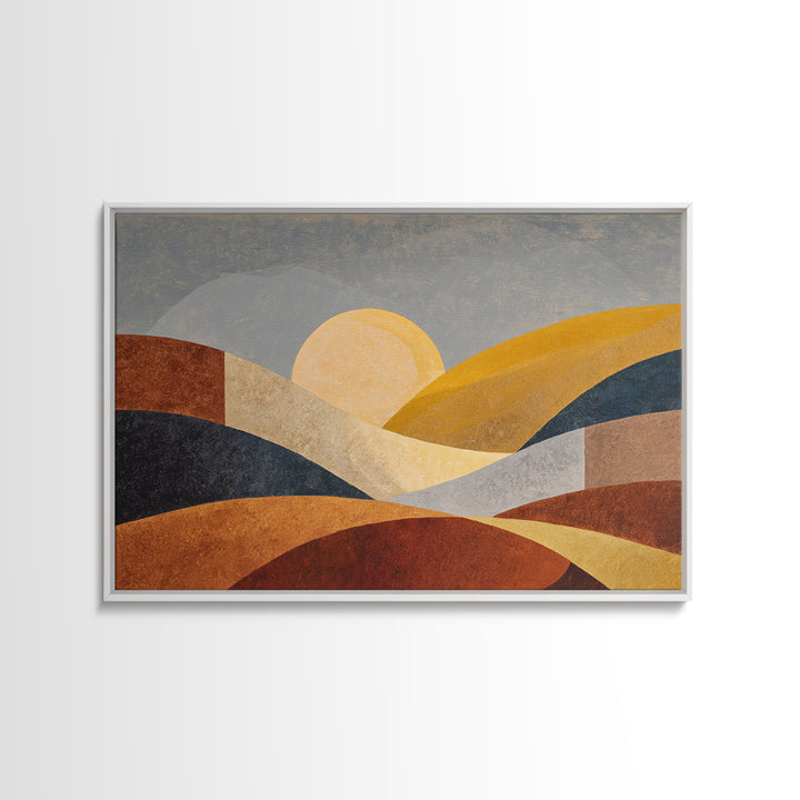 Simple Geometric Sun Canvas Print, Minimalist Art, Living Room Decor, Abstract Art, Minimal, Abstract Wall Art, MIN-3x2-67