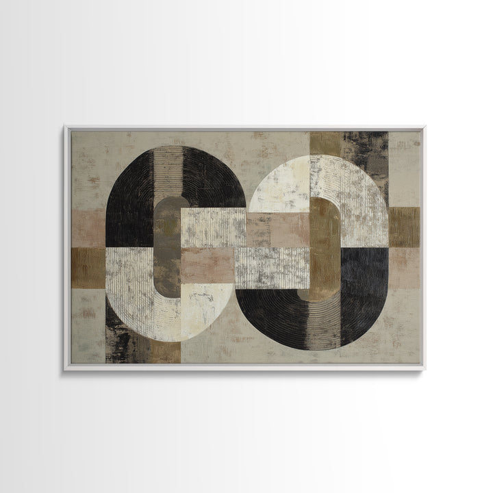 Two Overlapping Organic Shapes Framed Canvas Print, Minimalist Art, Minimalist Wall Art, Living Room Decor, Abstract Art, MIN-3x2-71