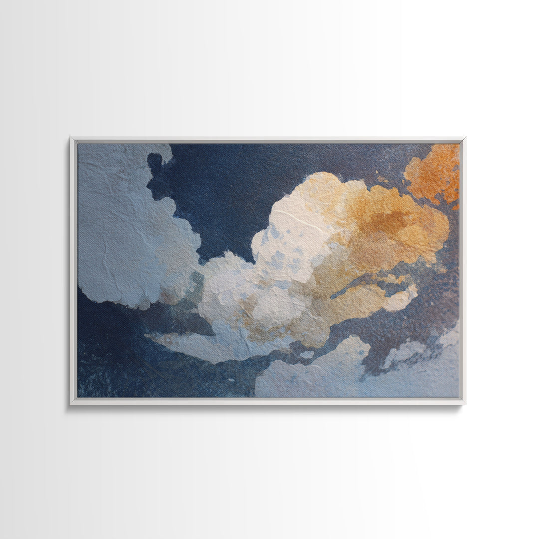 Small Cloud Study Canvas Print, Minimalist Art, Neutral Decor, Living Room Decor, Fine Art, Minimal, Home Decor, Poster, MIN-3x2-73