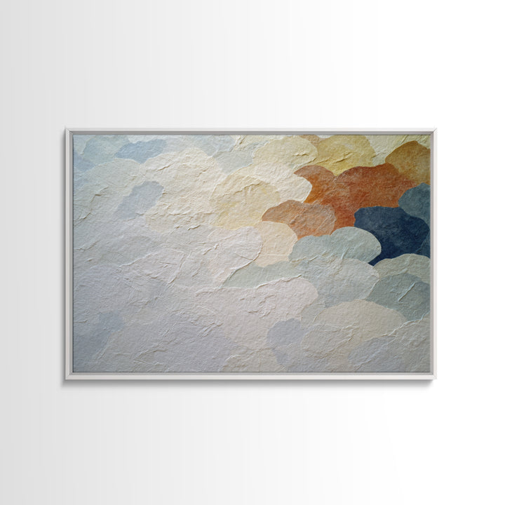 White on White Plaster Texture Study Framed Canvas Print, Minimalist Art, Wall Decor, Living Room Decor, Fine Art, Minimal, MIN-3x2-92