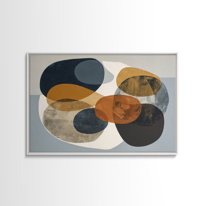 Two Overlapping Organic Shapes Framed Canvas Print, Minimalist Art, Printables, Living Room Decor, Abstract Art, Minimal, MIN-3x2-95