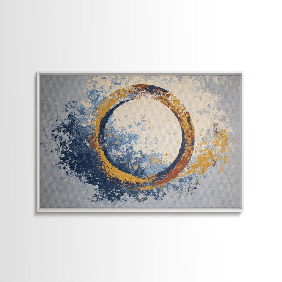 Single Brushstroke Circle Canvas Print, Minimalist Art, Abstract Painting, Living Room Decor, Fine Art, Minimal, MIN-3x2-98