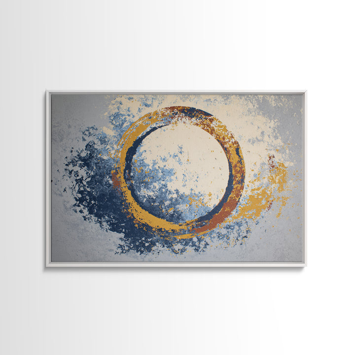 Single Brushstroke Circle Canvas Print, Minimalist Art, Abstract Painting, Living Room Decor, Fine Art, Minimal, MIN-3x2-98