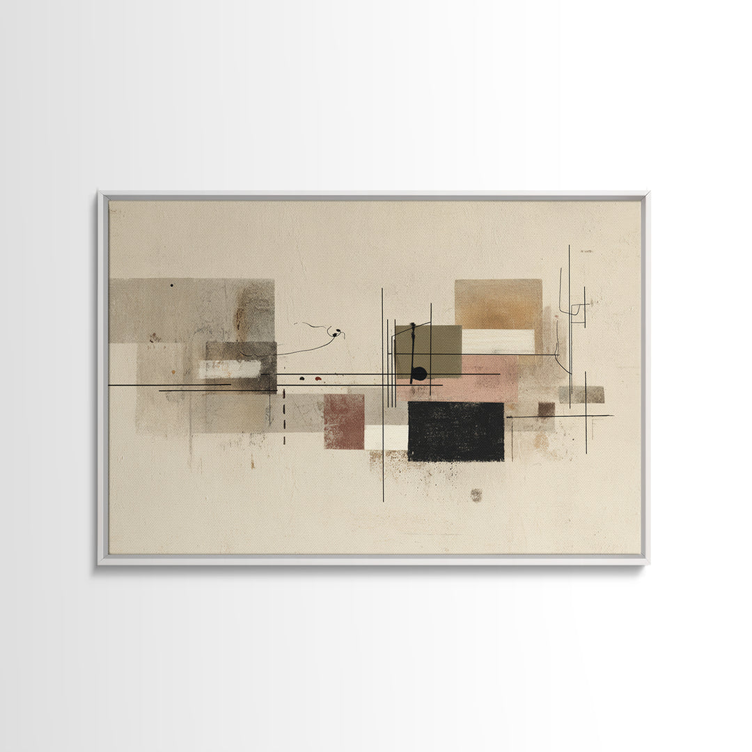 Minimal Cat Line Drawing Framed Canvas Print, Minimalist Art, Digital Wall Art, Living Room Decor, Abstract Art, Minimal, MIN-3x2-99