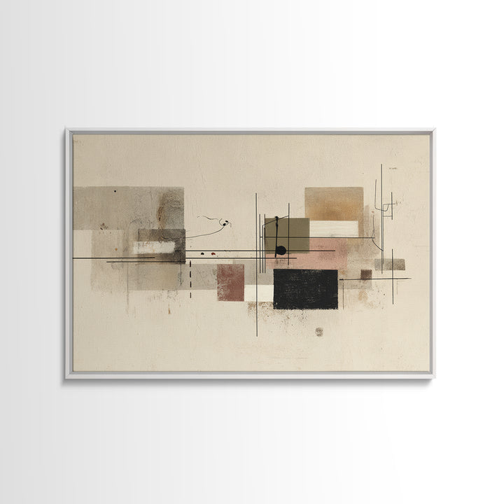 Minimal Cat Line Drawing Framed Canvas Print, Minimalist Art, Digital Wall Art, Living Room Decor, Abstract Art, Minimal, MIN-3x2-99
