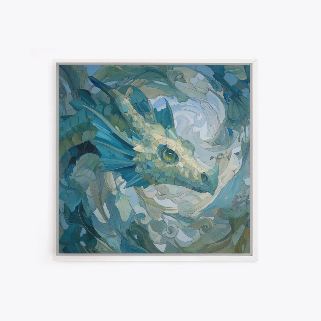 Sea Dragon Drifting Among Kelp Framed Canvas Print, Marine Life Art, Ocean Prints, Living Room Decor, Fine Art, Marine, MLA-1x1-65