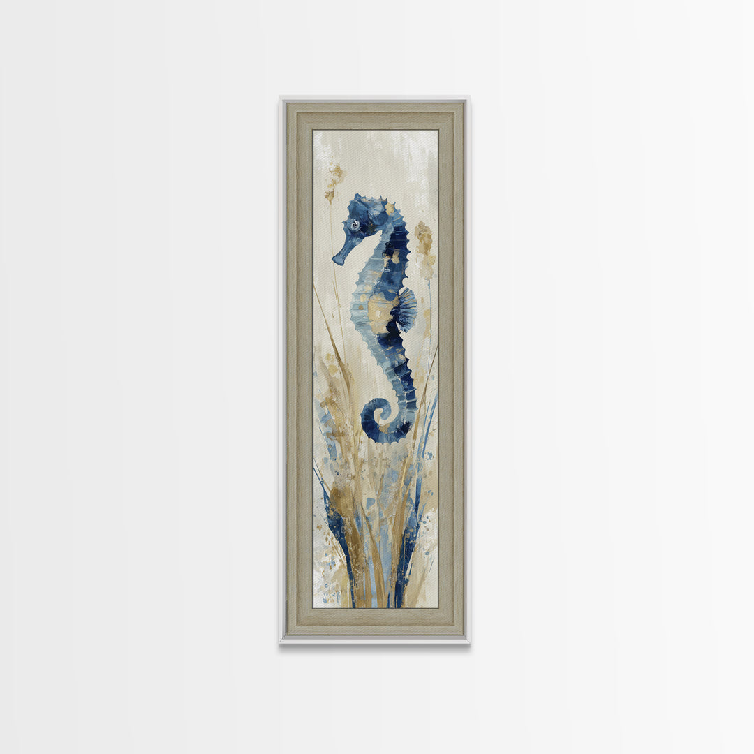 Seahorse Pair Among Sea Grass Canvas Print, Marine Life Art, Marine Life, Living Room Decor, Fine Art, Marine, Art Print, MLA-1x3-17