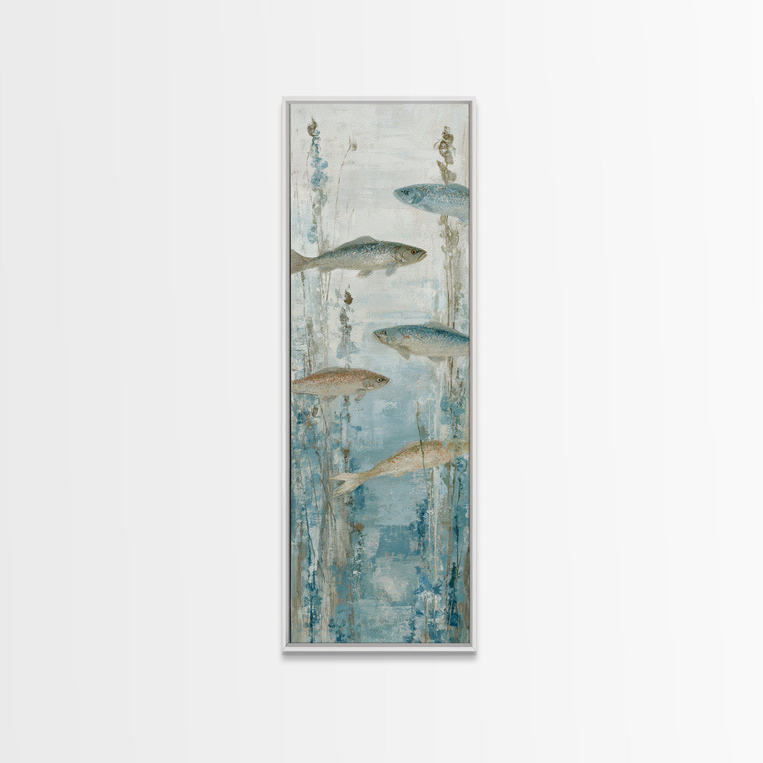 Koi Like Marine Fish Canvas Print, Marine Life Art, Modern, Living Room Decor, Fine Art, Marine, Statement Artwork, Boho Decor, MLA-1x3-28