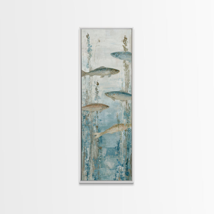 Koi Like Marine Fish Canvas Print, Marine Life Art, Modern, Living Room Decor, Fine Art, Marine, Statement Artwork, Boho Decor, MLA-1x3-28