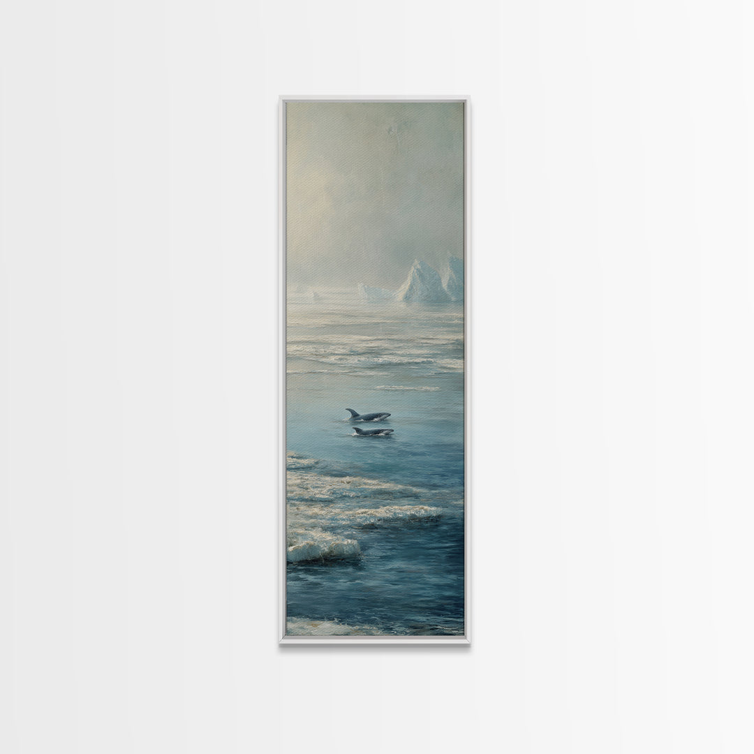 Humpback Whale and Calf Canvas Print, Marine Life Art, Coastal Wall Decor, Living Room Decor, Marine, Coastal Home Decor, MLA-1x3-6