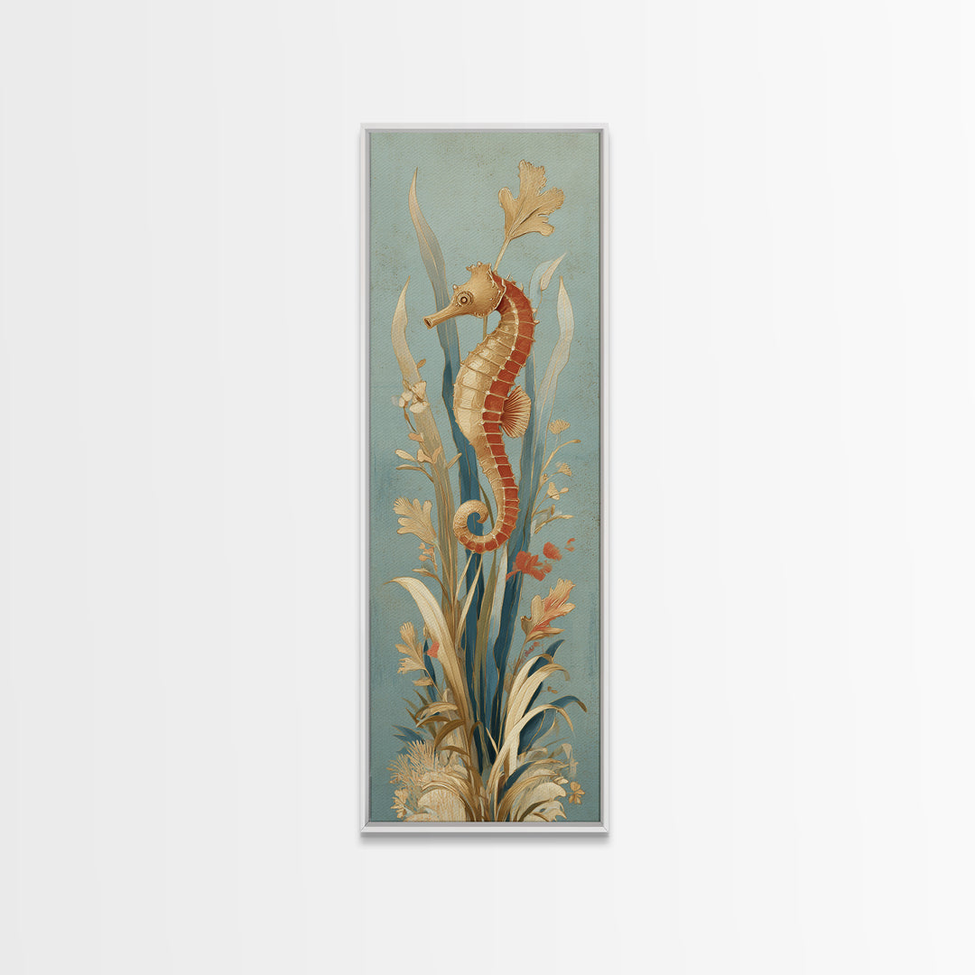 Seahorse Pair Among Sea Grass Canvas Print, Marine Life Art, Marine Life, Living Room Decor, Fine Art, Marine, Art Print, MLA-1x3-65