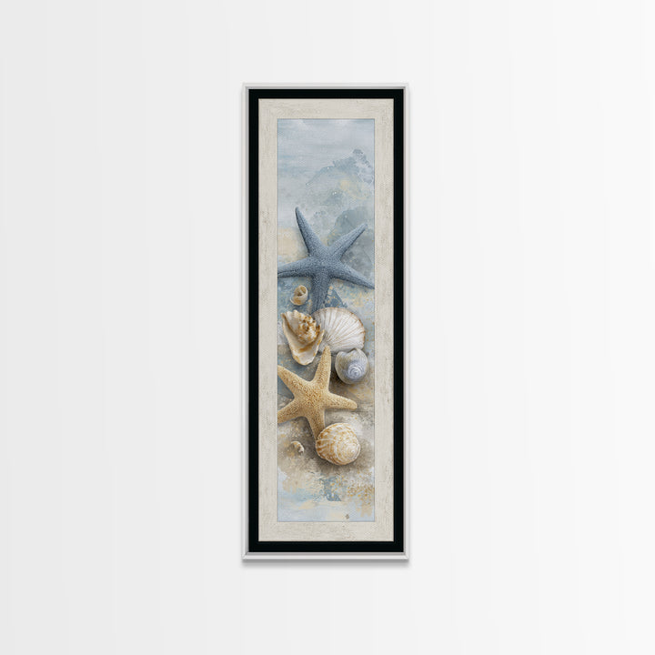 Starfish and Shells Natural Specimen Layout Canvas Print, Marine Life Art, Fine Art Print, Living Room Decor, Fine Art, Marine, MLA-1x3-73