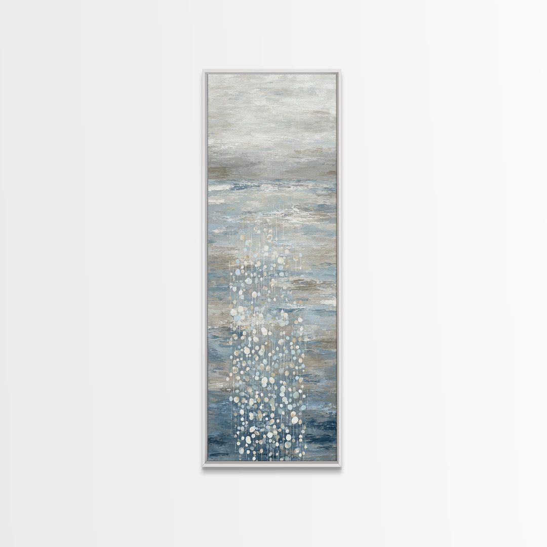 Oyster Shells with Pearly Highlights Canvas Print, Marine Life Art, Coastal Home Decor, Living Room Decor, Oil Painting, Marine, MLA-1x3-82