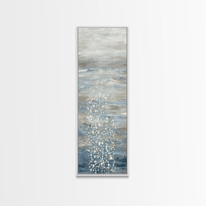 Oyster Shells with Pearly Highlights Canvas Print, Marine Life Art, Coastal Home Decor, Living Room Decor, Oil Painting, Marine, MLA-1x3-82