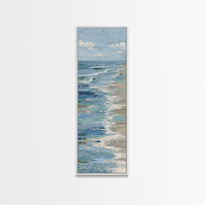 Blue Crab with Painterly Shell Texture Canvas Print, Marine Life Art, Modern, Living Room Decor, Marine, Statement Artwork, MLA-1x3-94
