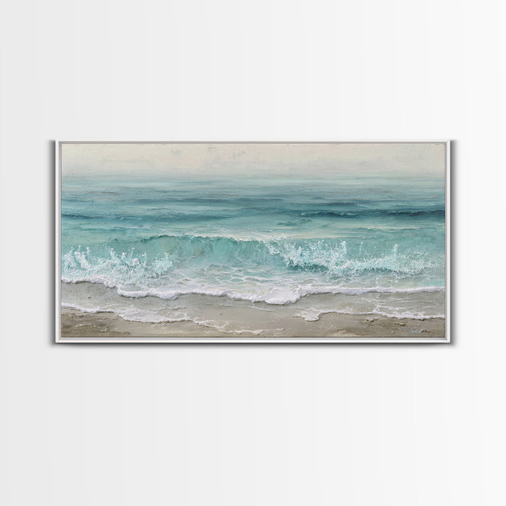 Orca Beneath Northern Lights Framed Canvas Print, Marine Life Art, Ocean Prints, Living Room Decor, Fine Art, Marine, MLA-2x1-100