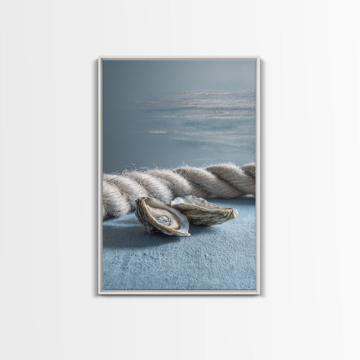 Oyster Shells with Pearly Highlights Canvas Print, Marine Life Art, Wall Decor, Living Room Decor, Fine Art, Marine, MLA-2x3-54