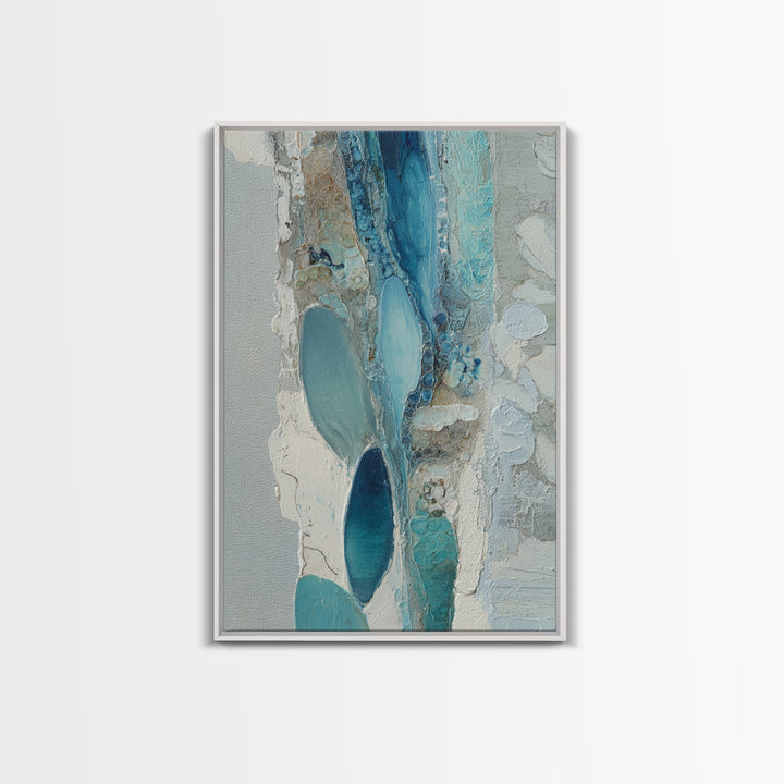 Squid in a Mysterious Midnight Sea Framed Canvas Print, Marine Life Art, Modern Art Print, Living Room Decor, Fine Art, Marine, MLA-2x3-75