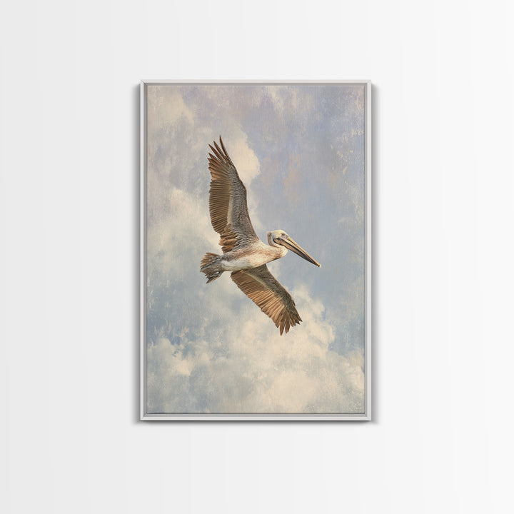 Pelican Diving Toward Fish Near Surface Canvas Print, Marine Life Art, Whale Art, Living Room Decor, Fine Art, Marine, MLA-2x3-79