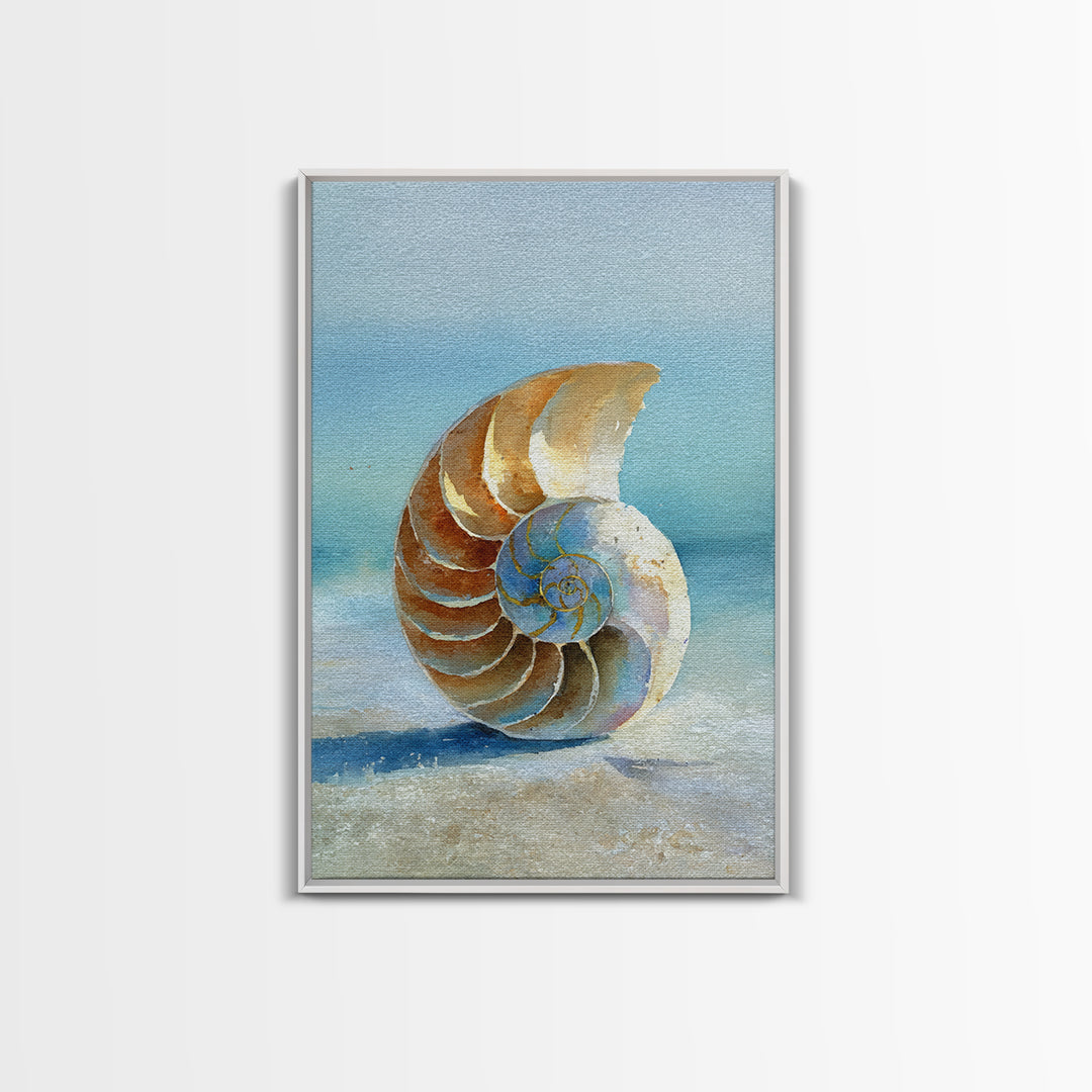 Nautilus Shell Study Canvas Print, Marine Life Art, Luxury Decor, Living Room Decor, Fine Art, Marine, Beach Decor, Coastal Art, MLA-2x3-91