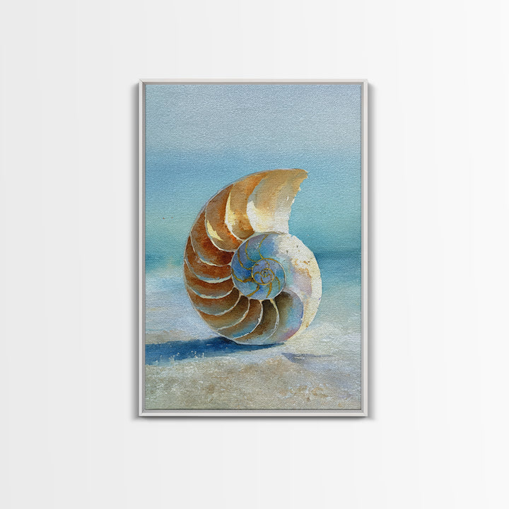 Nautilus Shell Study Canvas Print, Marine Life Art, Luxury Decor, Living Room Decor, Fine Art, Marine, Beach Decor, Coastal Art, MLA-2x3-91