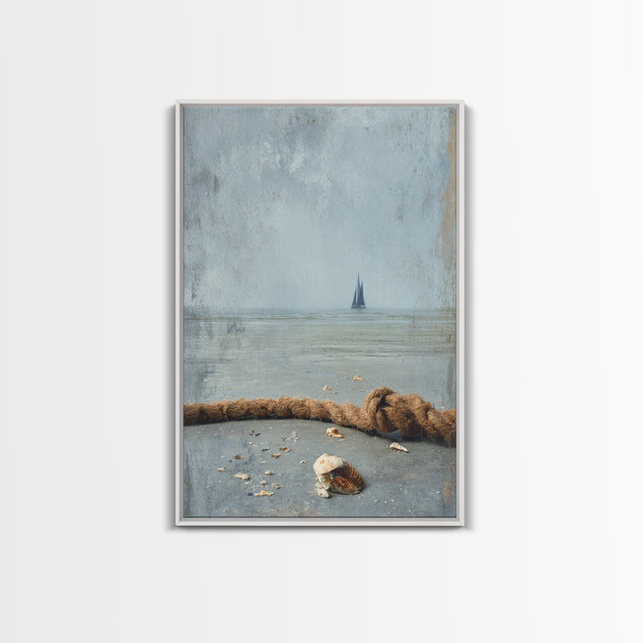 Shark Silhouette in Deep Blue Light Framed Canvas Print, Marine Life Art, Nautical Wall Art, Living Room Decor, Abstract Art, MLA-2x3-92