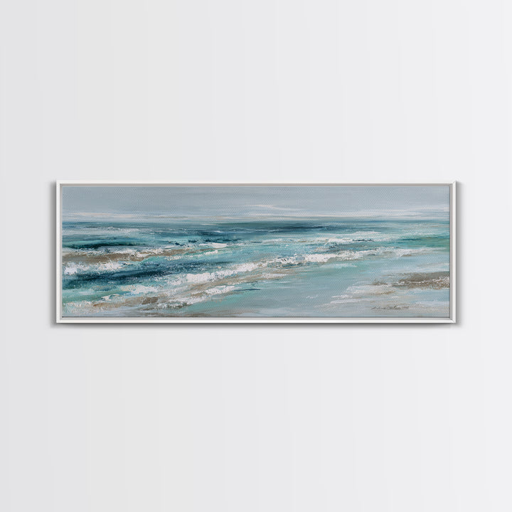 Orca Beneath Northern Lights Framed Canvas Print, Marine Life Art, Textured Painting, Living Room Decor, Fine Art, Marine, MLA-3x1-72