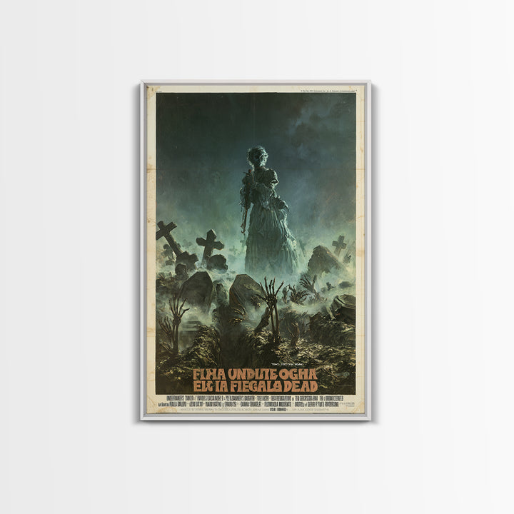 The Undertaker's Daughter Counts The Dead, Italian Horror Film Poster, Retro Gothic Cinema Art, Vintage Halloween Wall Art, Canvas Print