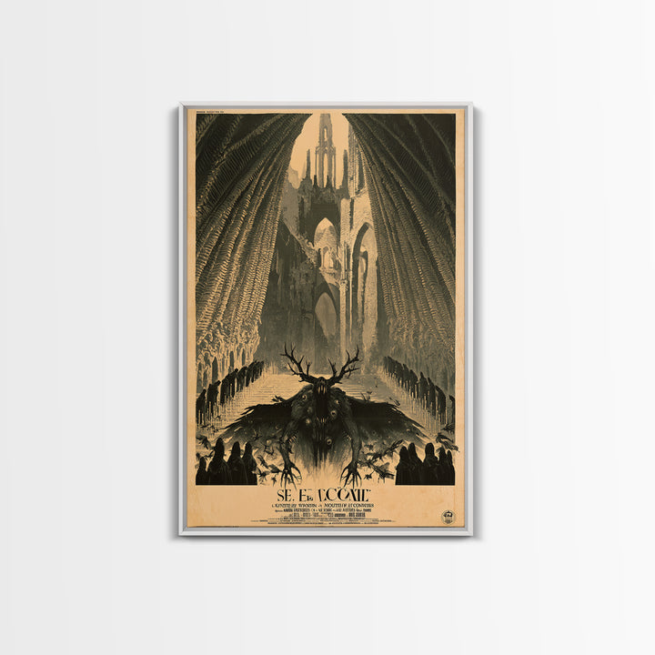 The Saint With A Mouth Of Crows, French Horror Film Poster, Retro Gothic Cinema Art, Vintage Halloween Wall Art, Framed Canvas Print