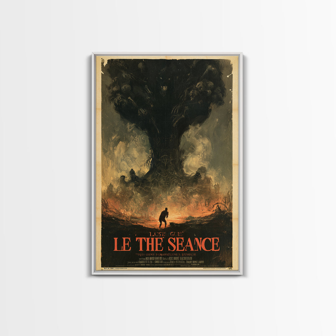 The Last Guest At The Winter Seance, French Horror Film Poster, Retro Gothic Cinema Art, Vintage Halloween Wall Art, Framed Canvas Print