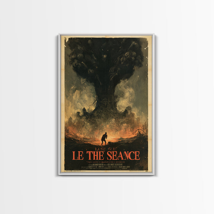 The Last Guest At The Winter Seance, French Horror Film Poster, Retro Gothic Cinema Art, Vintage Halloween Wall Art, Framed Canvas Print