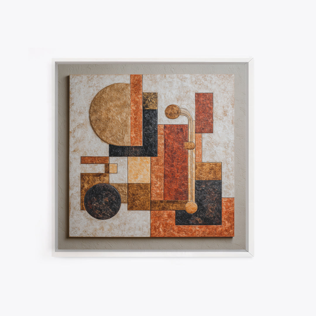 Jazz Musician in Angular Mid Century Style Canvas Print, Midcentury Modern Art, Statement Artwork, Living Room Decor, Retro, MMA-1x1-9