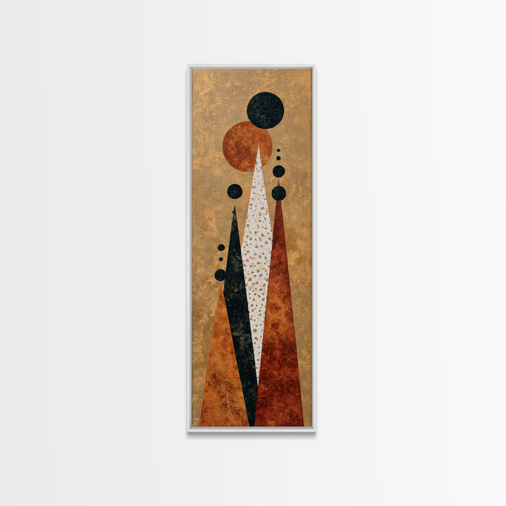 Minimal Mountain Scene Framed Canvas Print, Midcentury Modern Art, Digital Art, Living Room Decor, Retro, Oversized Wall Art, MMA-1x3-3