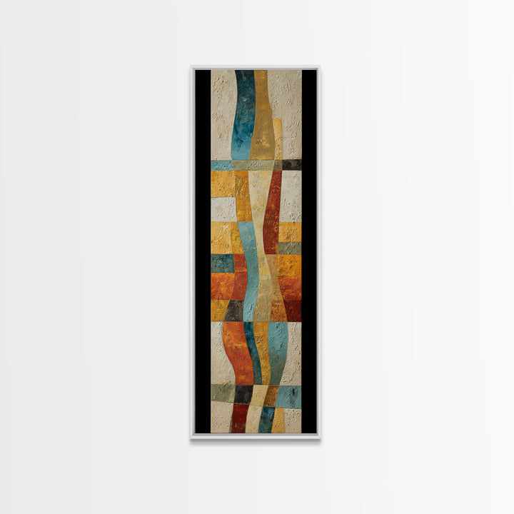 Desert Landscape Reduced to Color Blocks Canvas Print, Midcentury Modern Art, Art Print, Living Room Decor, Oil Painting, Retro, MMA-1x3-44