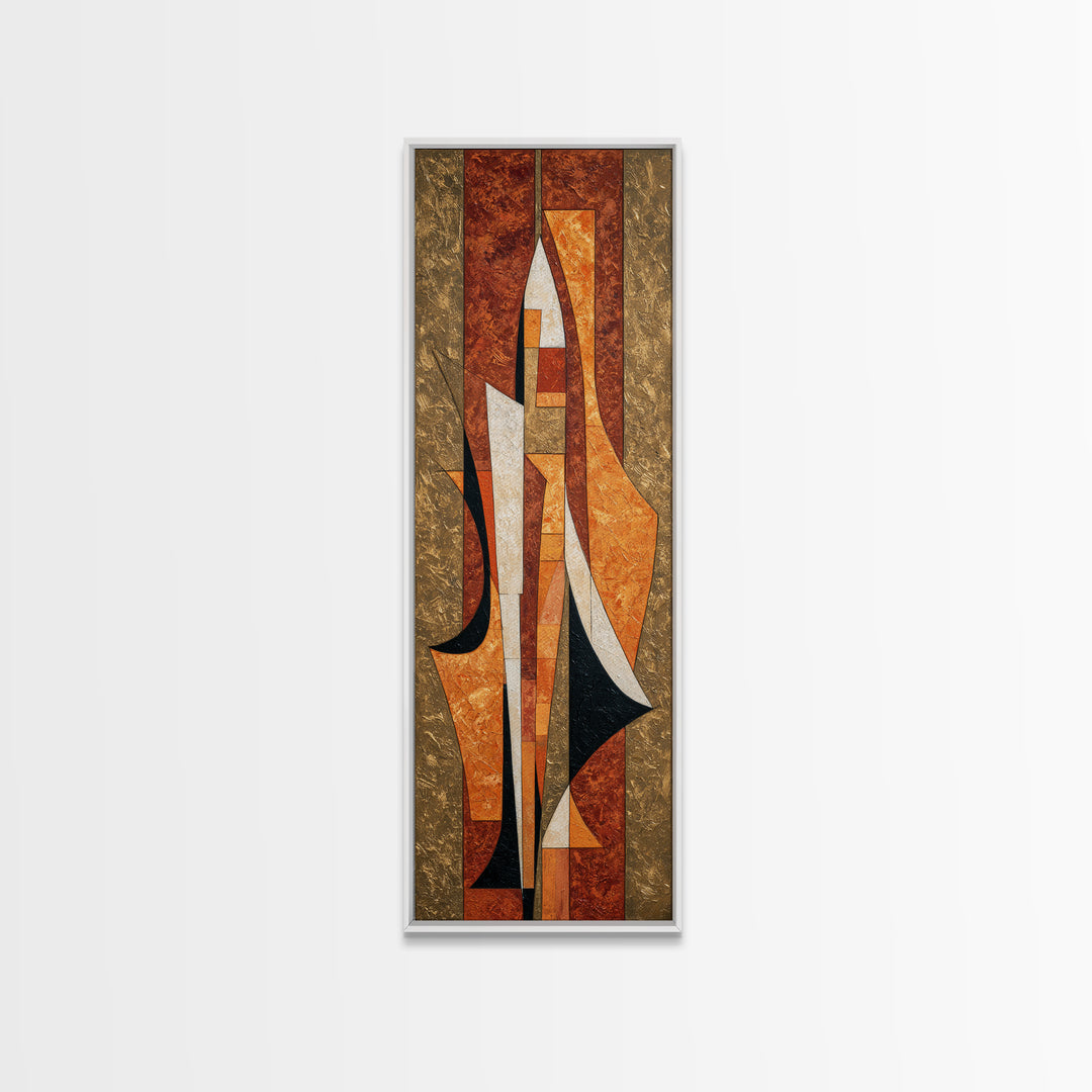 Rocket Ship in Retro Space Age Design Framed Canvas Print, Midcentury Modern Art, Fine Art Print, Living Room Decor, Retro, MMA-1x3-50