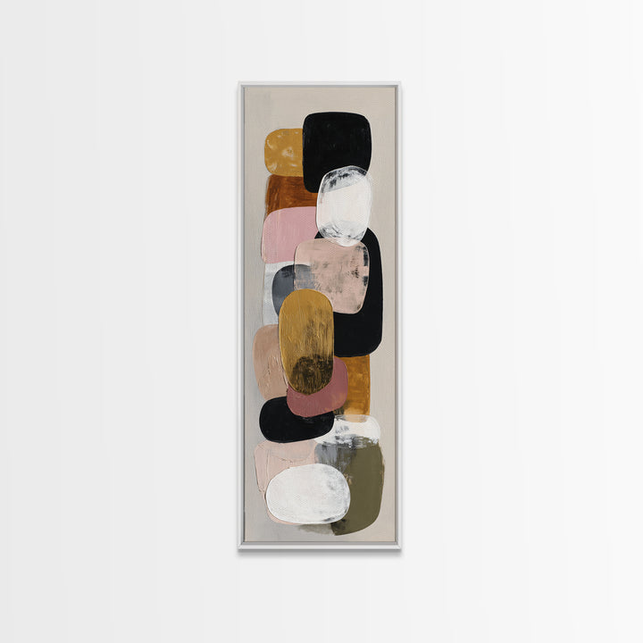 Oval and Rectangle Composition Framed Canvas Print, Midcentury Modern Art, Printable, Living Room Decor, Fine Art, Retro, MMA-1x3-52