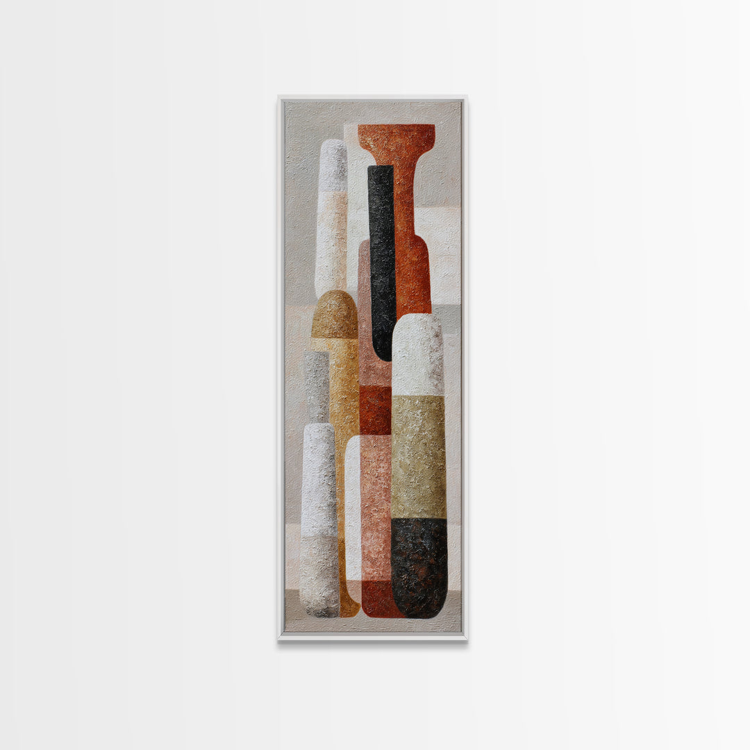 Retro Cocktail Glasses Framed Canvas Print, Midcentury Modern Art, Luxury Decor, Living Room Decor, Abstract Art, Retro, MMA-1x3-66