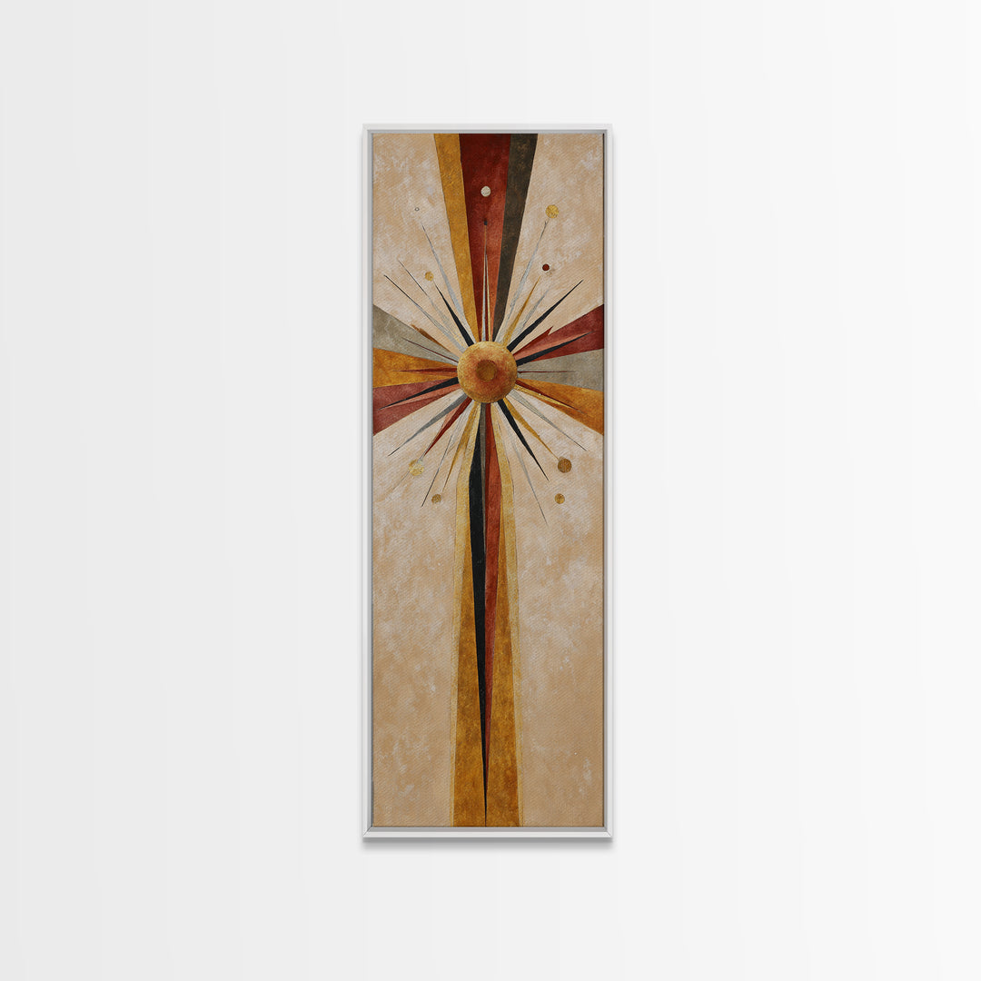 Sunburst Clock Composition Canvas Print, Midcentury Modern Art, Abstract Wall Art, Living Room Decor, Fine Art, Retro, MMA-1x3-81