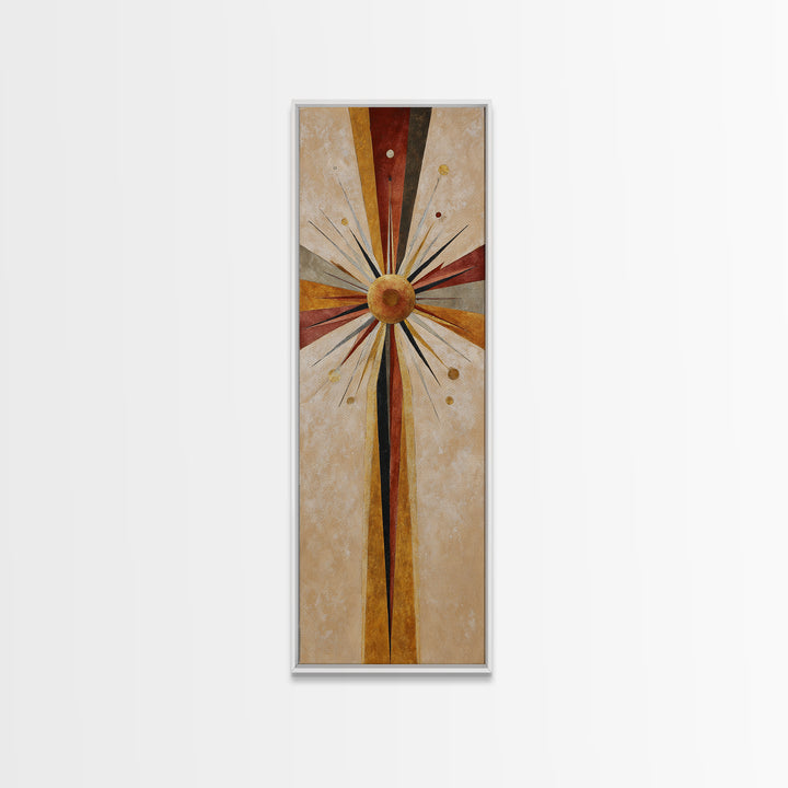 Sunburst Clock Composition Canvas Print, Midcentury Modern Art, Abstract Wall Art, Living Room Decor, Fine Art, Retro, MMA-1x3-81