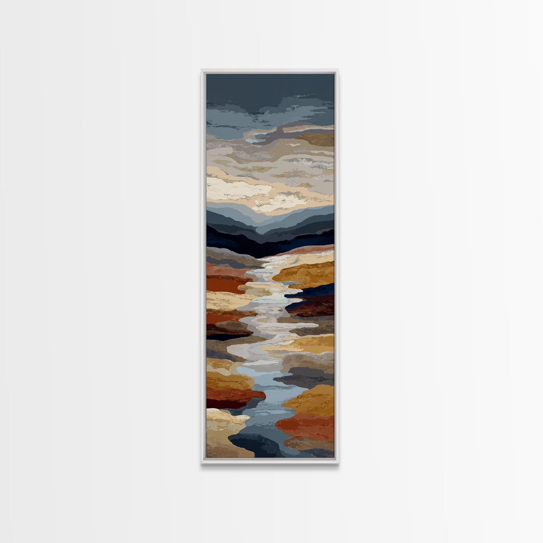 Desert Landscape Reduced to Color Blocks Canvas Print, Midcentury Modern Art, Living Room Wall Art, Living Room Decor, Retro, MMA-1x3-92
