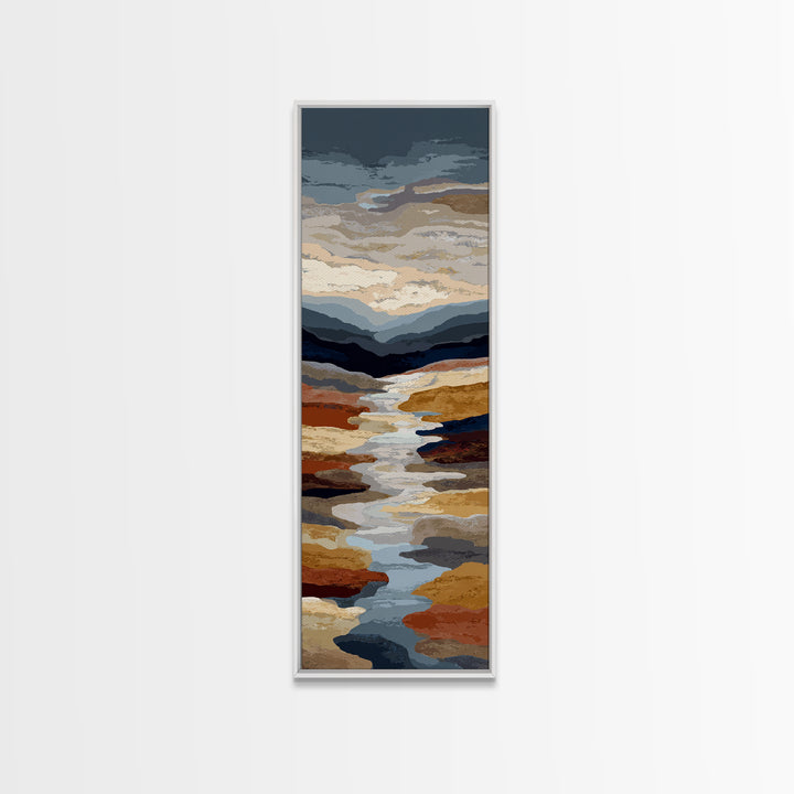 Desert Landscape Reduced to Color Blocks Canvas Print, Midcentury Modern Art, Living Room Wall Art, Living Room Decor, Retro, MMA-1x3-92