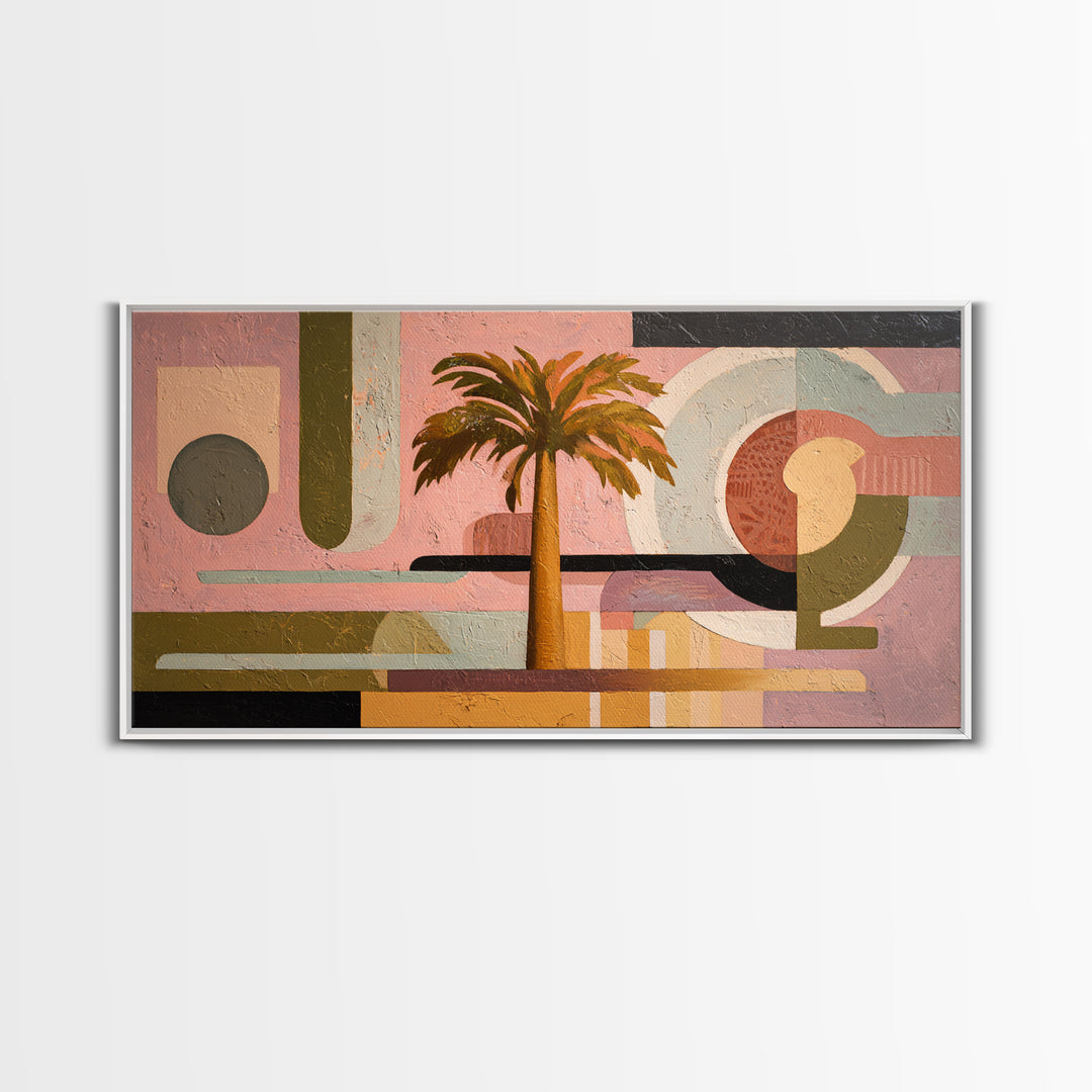 Stylized Palm Tree Canvas Print, Midcentury Modern Art, Printable Wall Art, Living Room Decor, Fine Art, Retro, Modern Wall Art, MMA-2x1-61