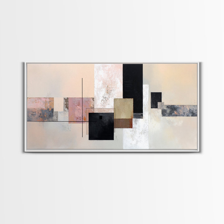 Sunburst Clock Composition Canvas Print, Midcentury Modern Art, Digital Print, Living Room Decor, Retro, Minimalist Wall Art, MMA-2x1-89
