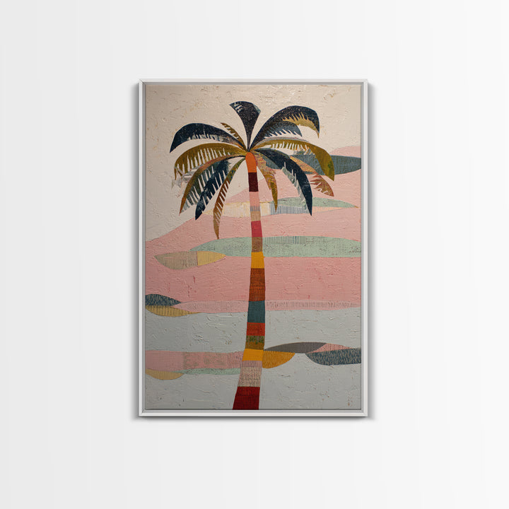 Stylized Palm Tree Framed Canvas Print, Midcentury Modern Art, Art Print, Living Room Decor, Fine Art, Retro, Abstract Wall Art, MMA-2x3-1