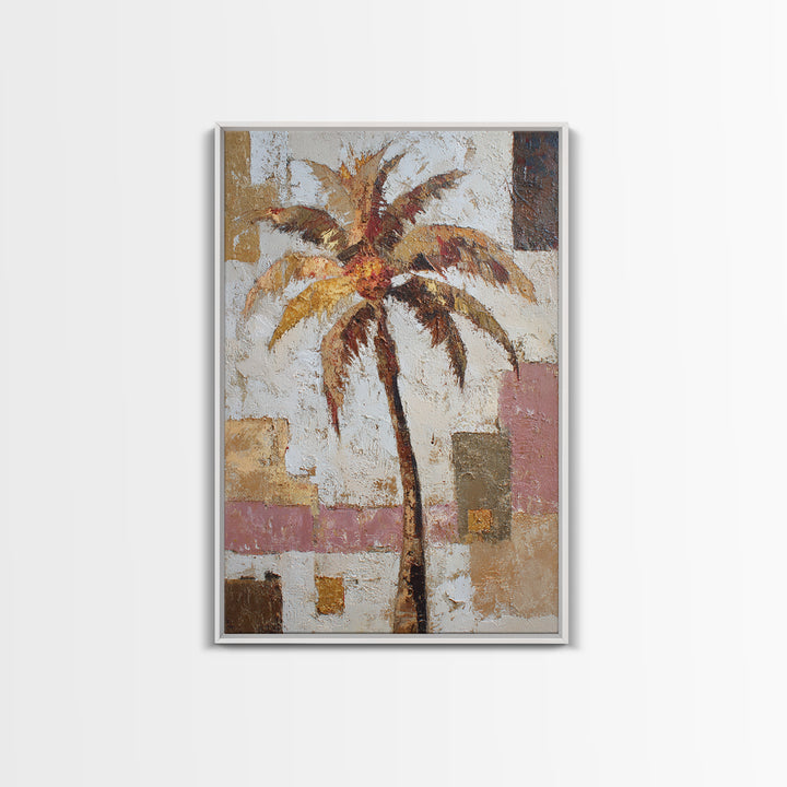 Stylized Palm Tree Framed Canvas Print, Midcentury Modern Art, Art Print, Living Room Decor, Fine Art, Retro, Abstract Wall Art, MMA-2x3-25