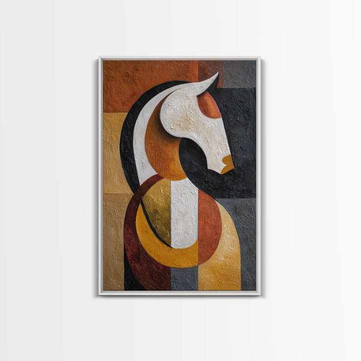 Mid Century Horse Framed Canvas Print, Midcentury Modern Art, Room Decor, Living Room Decor, Fine Art, Retro, Art Print, MMA-2x3-3