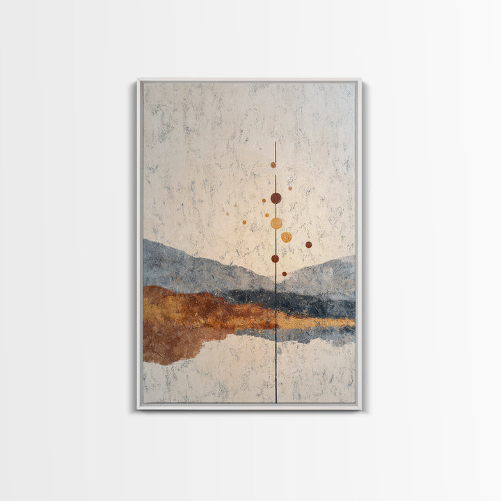 Minimal Mountain Scene Framed Canvas Print, Midcentury Modern Art, Mid Century Modern, Living Room Decor, Fine Art, Retro, MMA-2x3-47