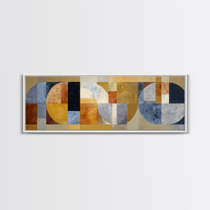 Sunburst Clock Composition Canvas Print, Midcentury Modern Art, Digital Print, Living Room Decor, Retro, Minimalist Wall Art, MMA-3x1-13