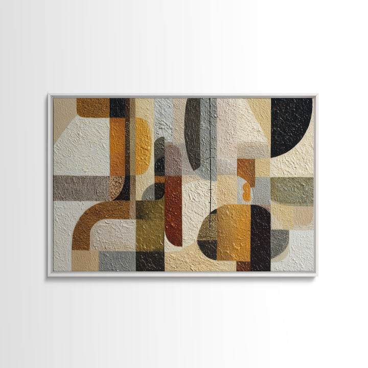 Jazz Musician in Angular Mid Century Style Canvas Print, Midcentury Modern Art, Modern Art, Living Room Decor, Oil Painting, MMA-3x2-37