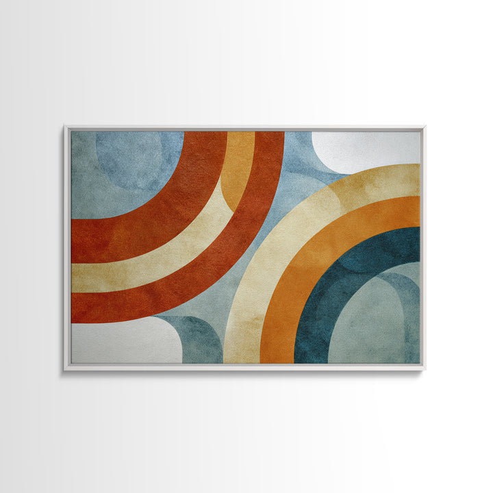 Stacked Arches in Burnt Orange and Cream Canvas Print, Midcentury Modern Art, Boho Decor, Living Room Decor, Oil Painting, MMA-3x2-89